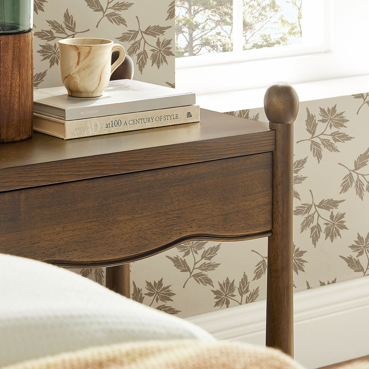 Darcy Wood Nightstand or Side Table - Walnut