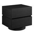Koval Floating Pedestal 2-Drawer Nightstand - Black