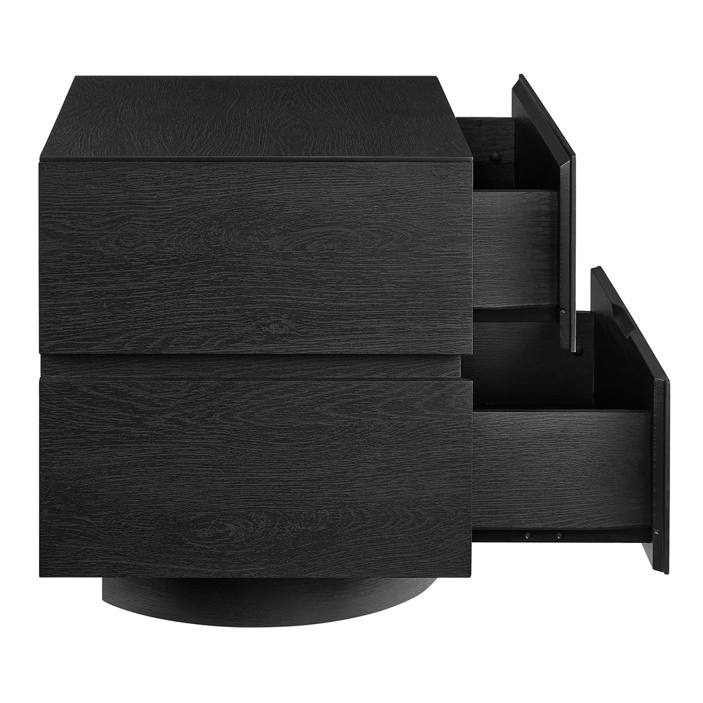 Koval Floating Pedestal 2-Drawer Nightstand - Black