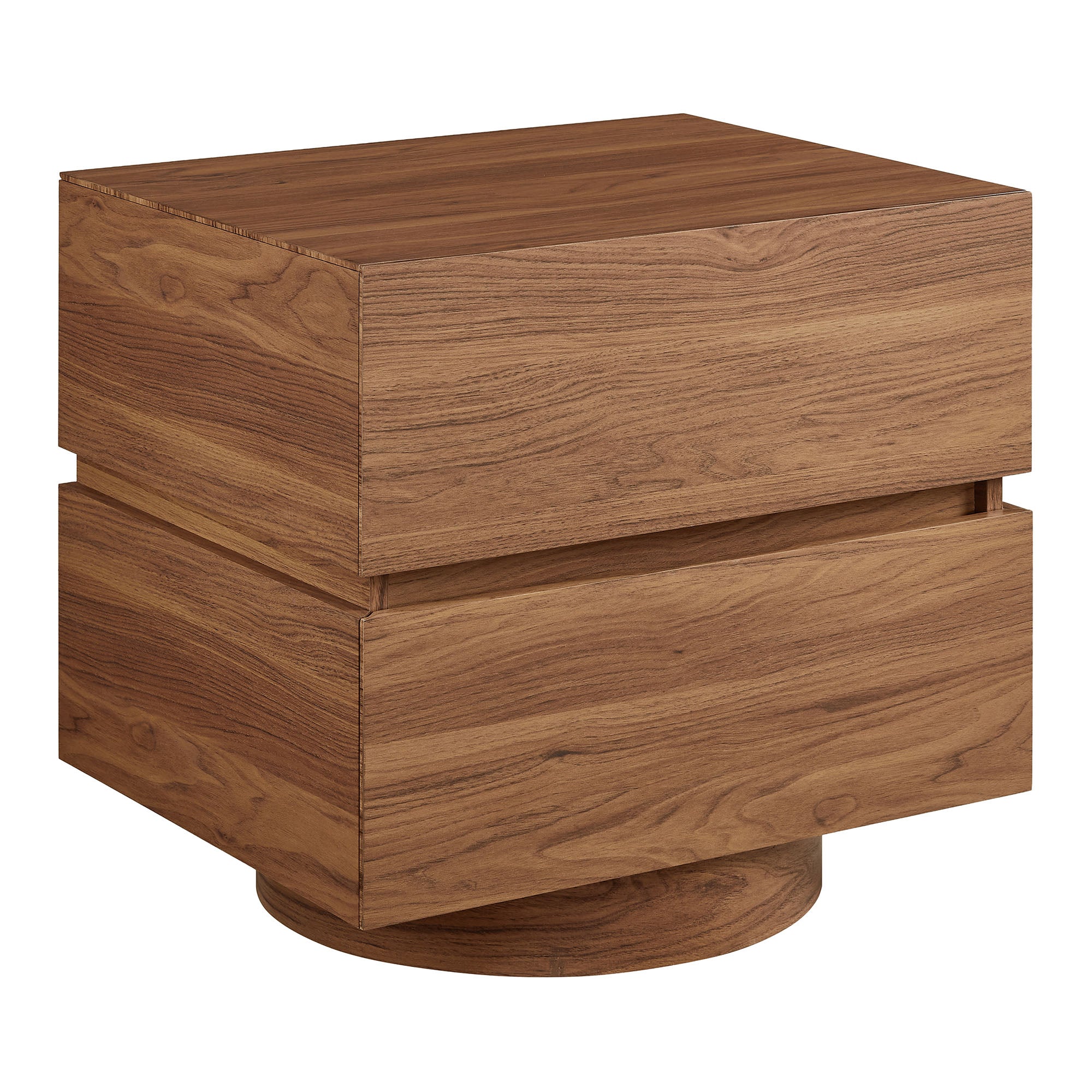Koval Floating Pedestal 2-Drawer Nightstand - Walnut