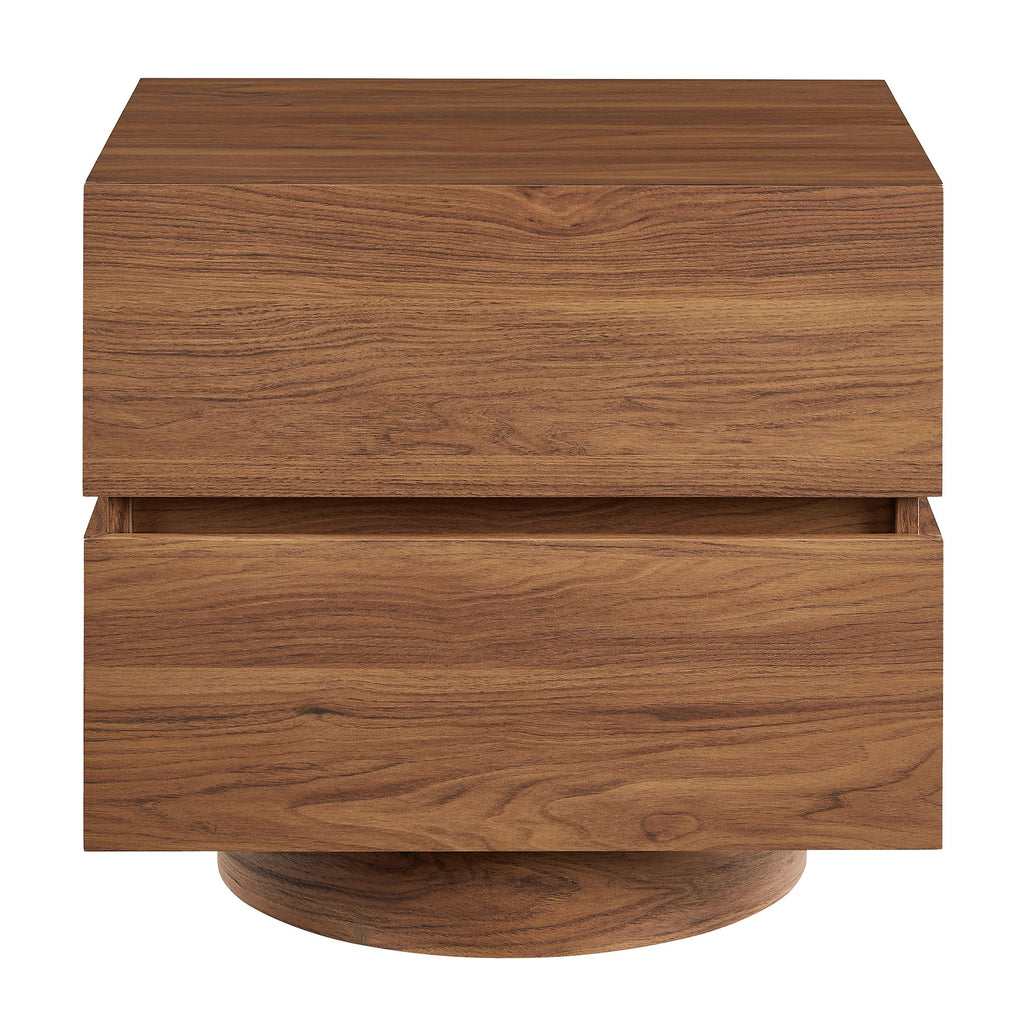 Koval Floating Pedestal 2-Drawer Nightstand - Walnut