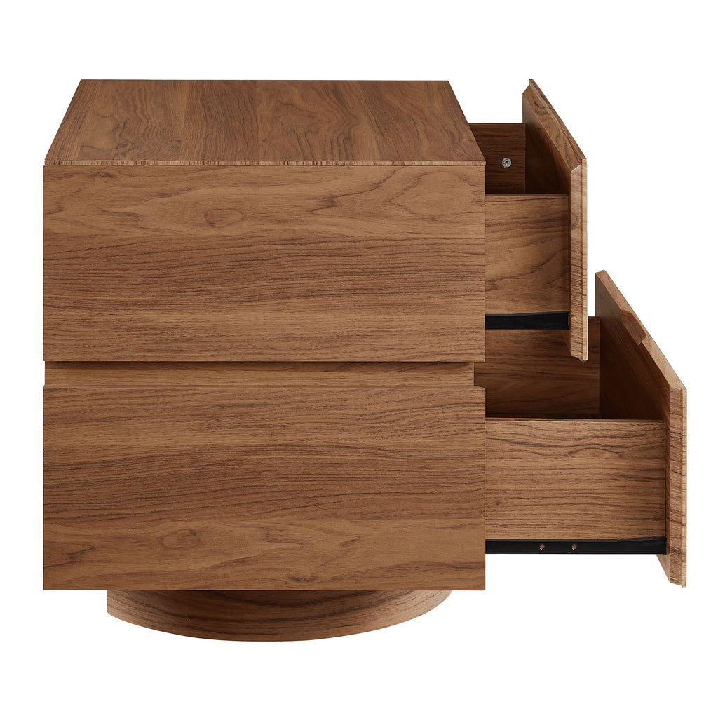 Koval Floating Pedestal 2-Drawer Nightstand - Walnut