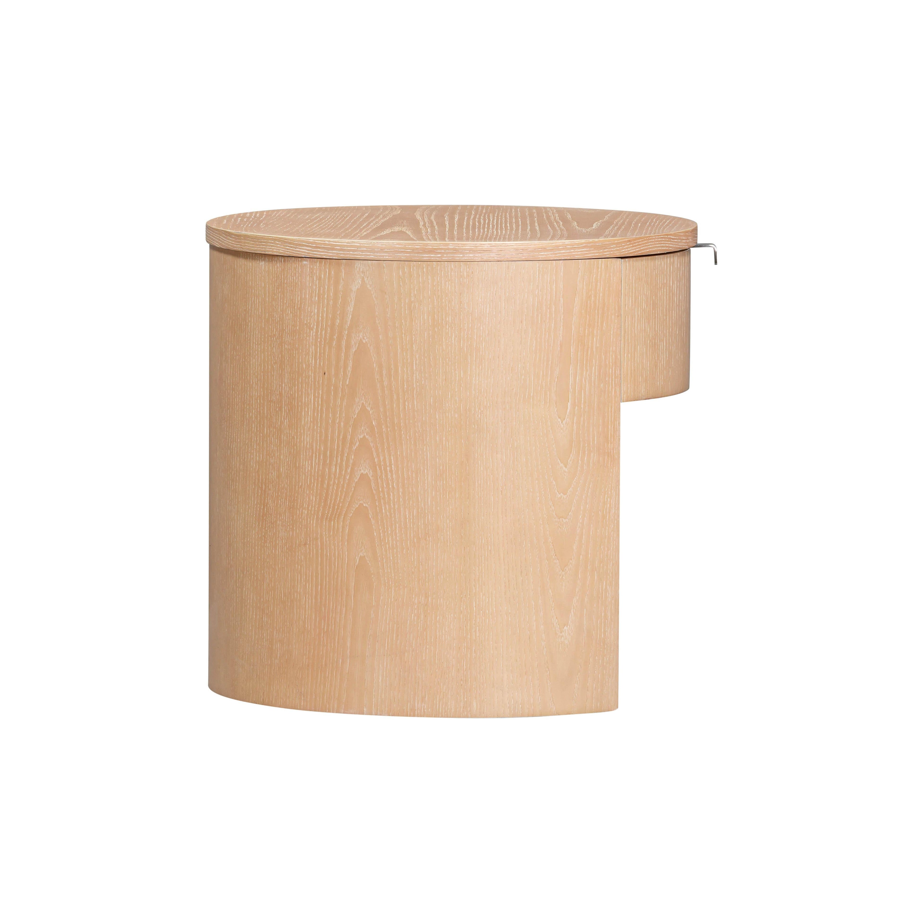 Marlow 19" Wood Round Nightstand With Drawer