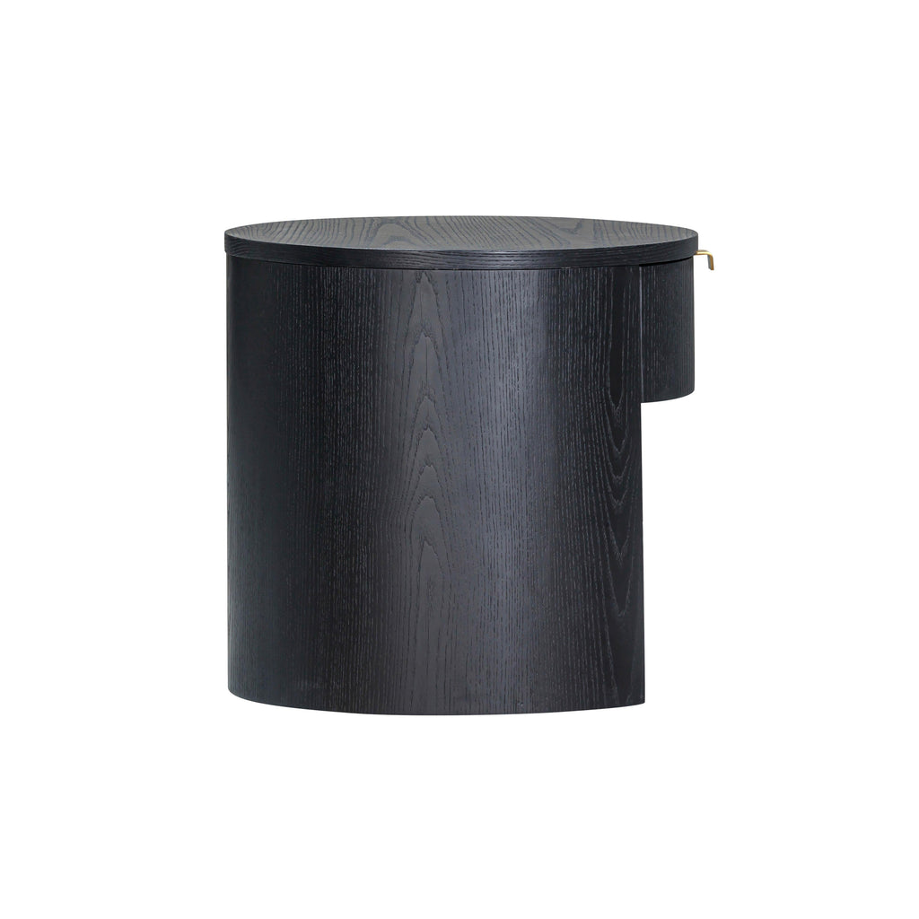 Marlow 19" Wood Round Nightstand With Drawer
