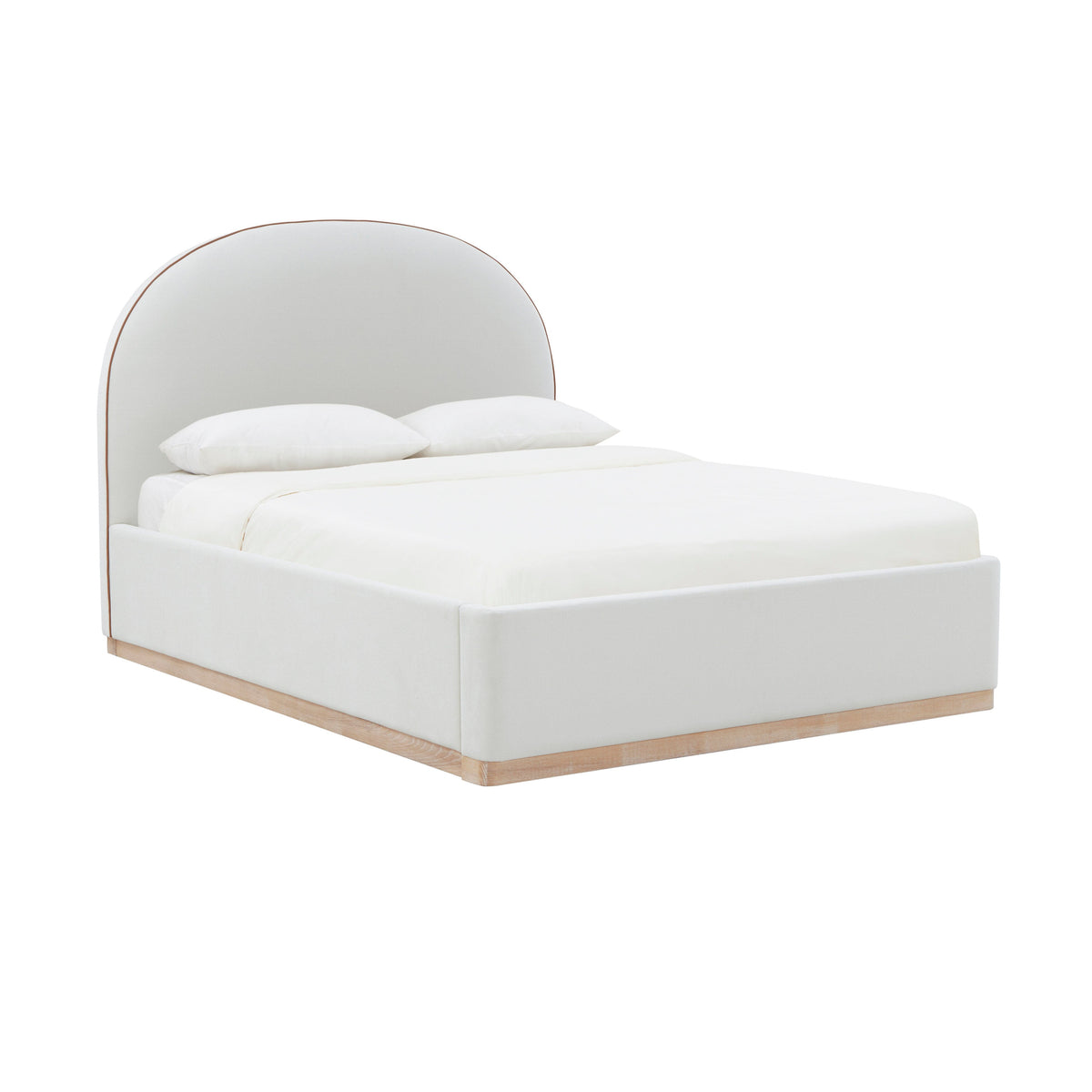 Marlow Performance Velvet Bed — Cream Queen