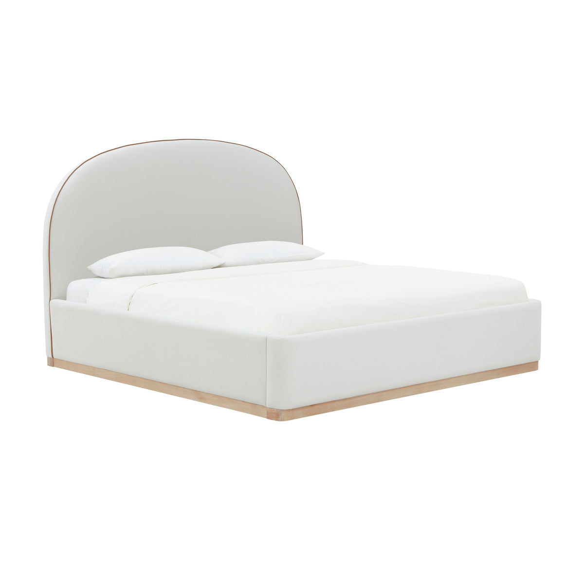 Marlow Performance Velvet Bed — Cream King