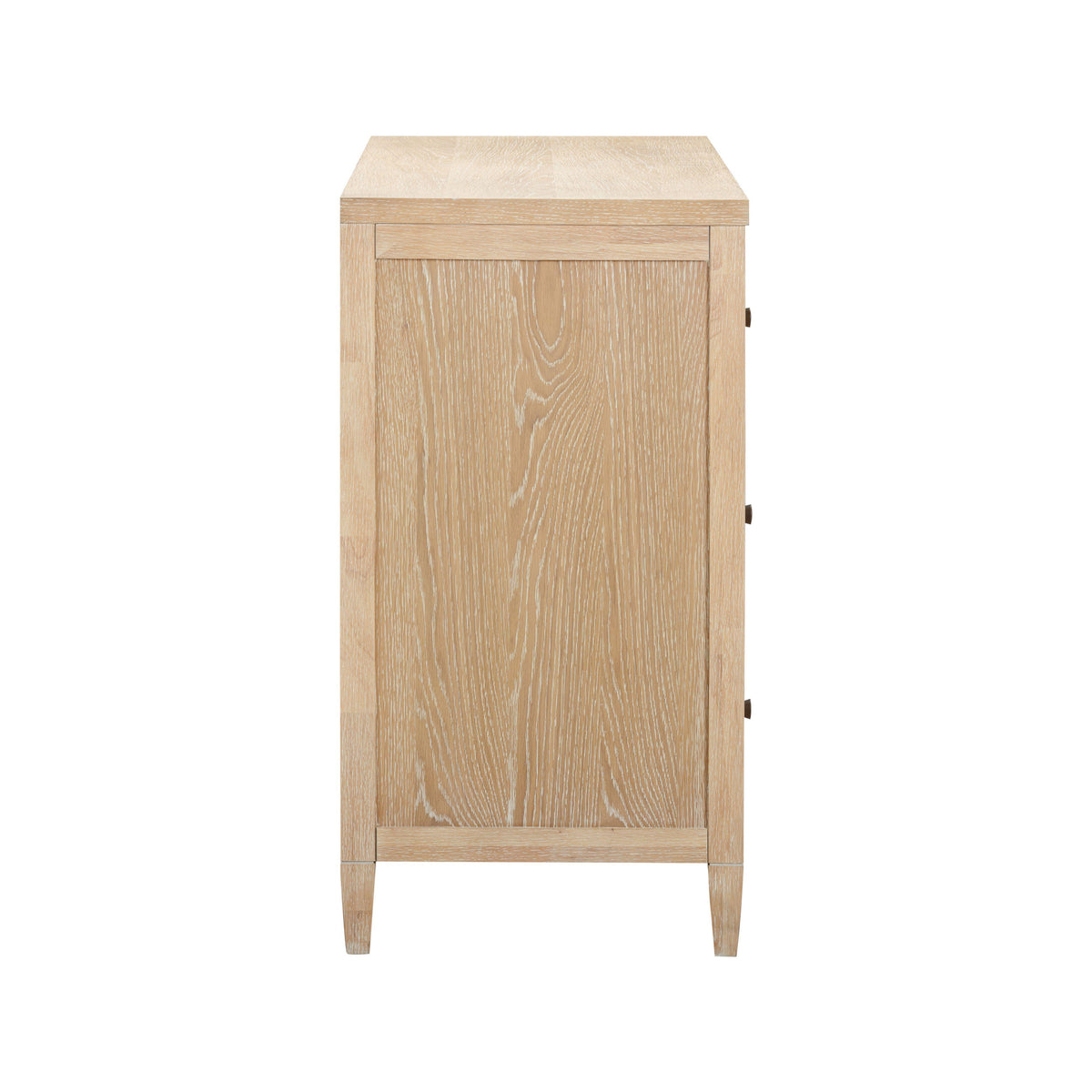 Bristol Park 62" Whitewashed Oak Wood 6-Drawer Dresser