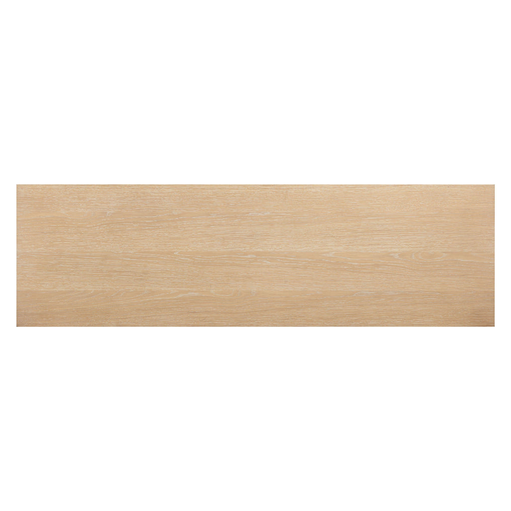 Bristol Park 62" Whitewashed Oak Wood 6-Drawer Dresser