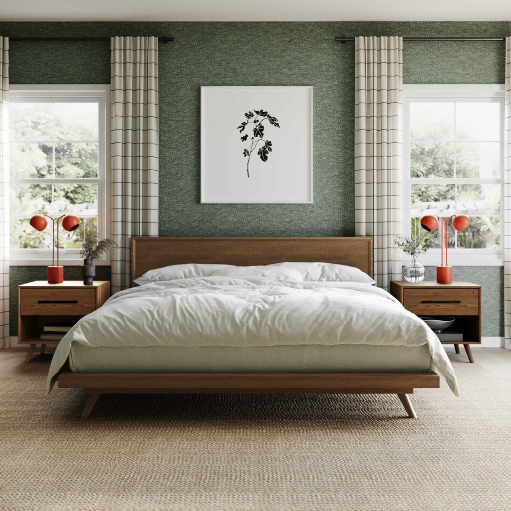 Emery Walnut Wood Platform Bed
