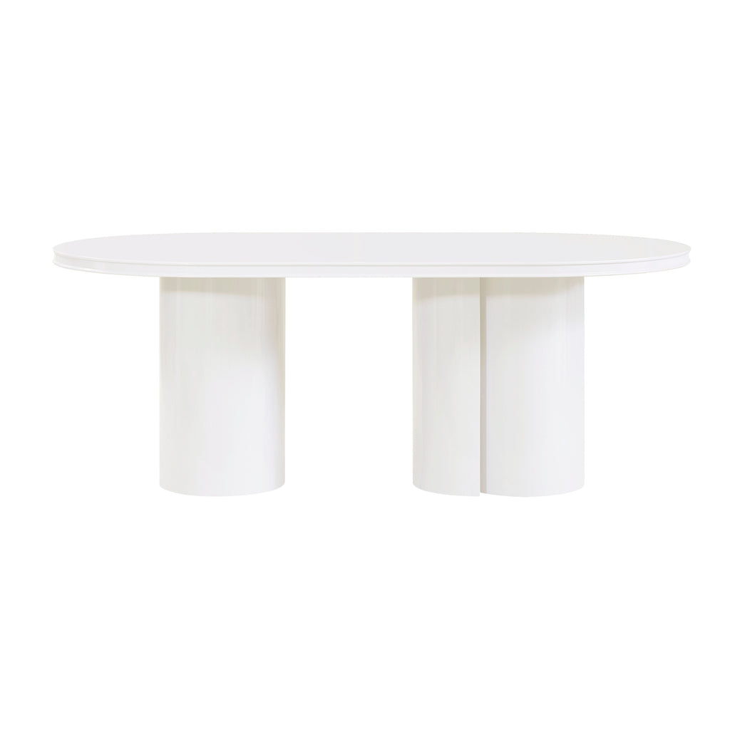 Elora 79" Lacquer Oval Dining Table — White null