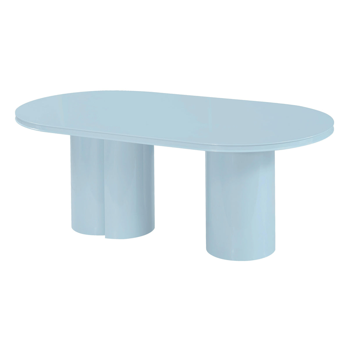 Elora 79" Lacquer Oval Dining Table — Blue null