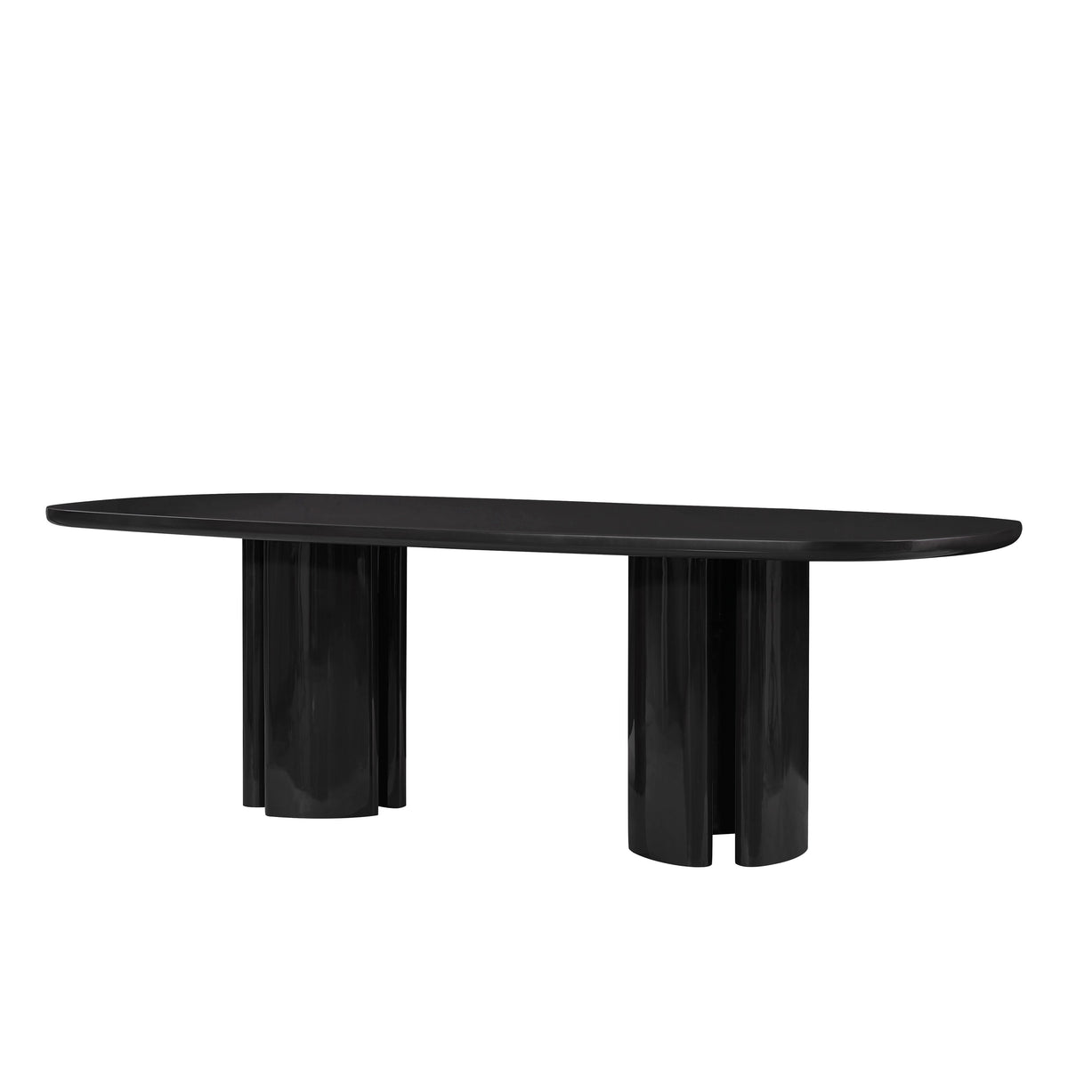 Zola 94.5" Lacquer Oval Dining Table — Black null