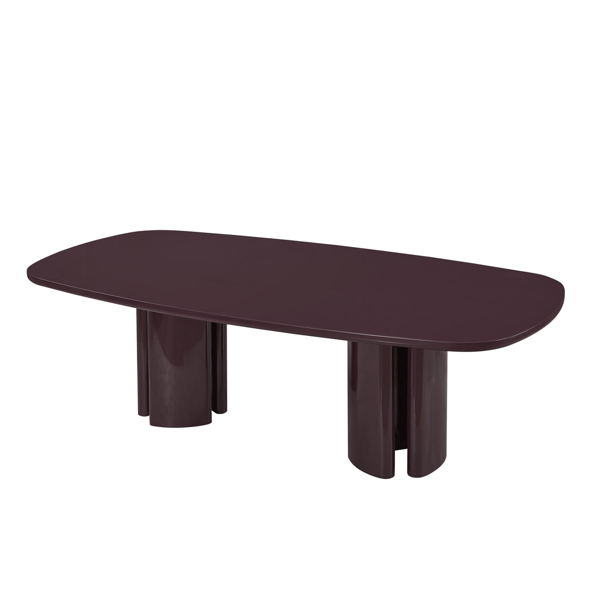 Zola 94.5" Lacquer Oval Dining Table — Burgundy null