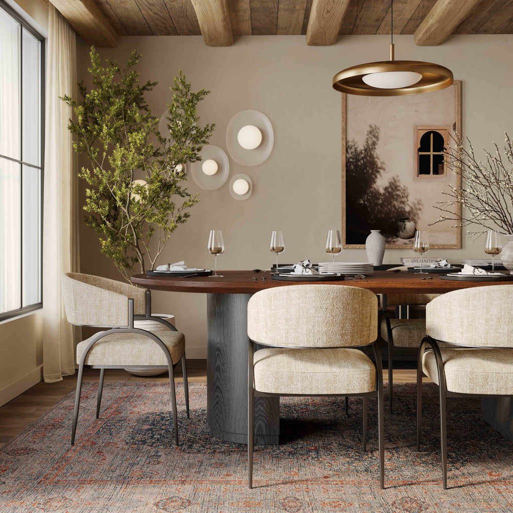 Marlow 102" Wood Oval Dining Table