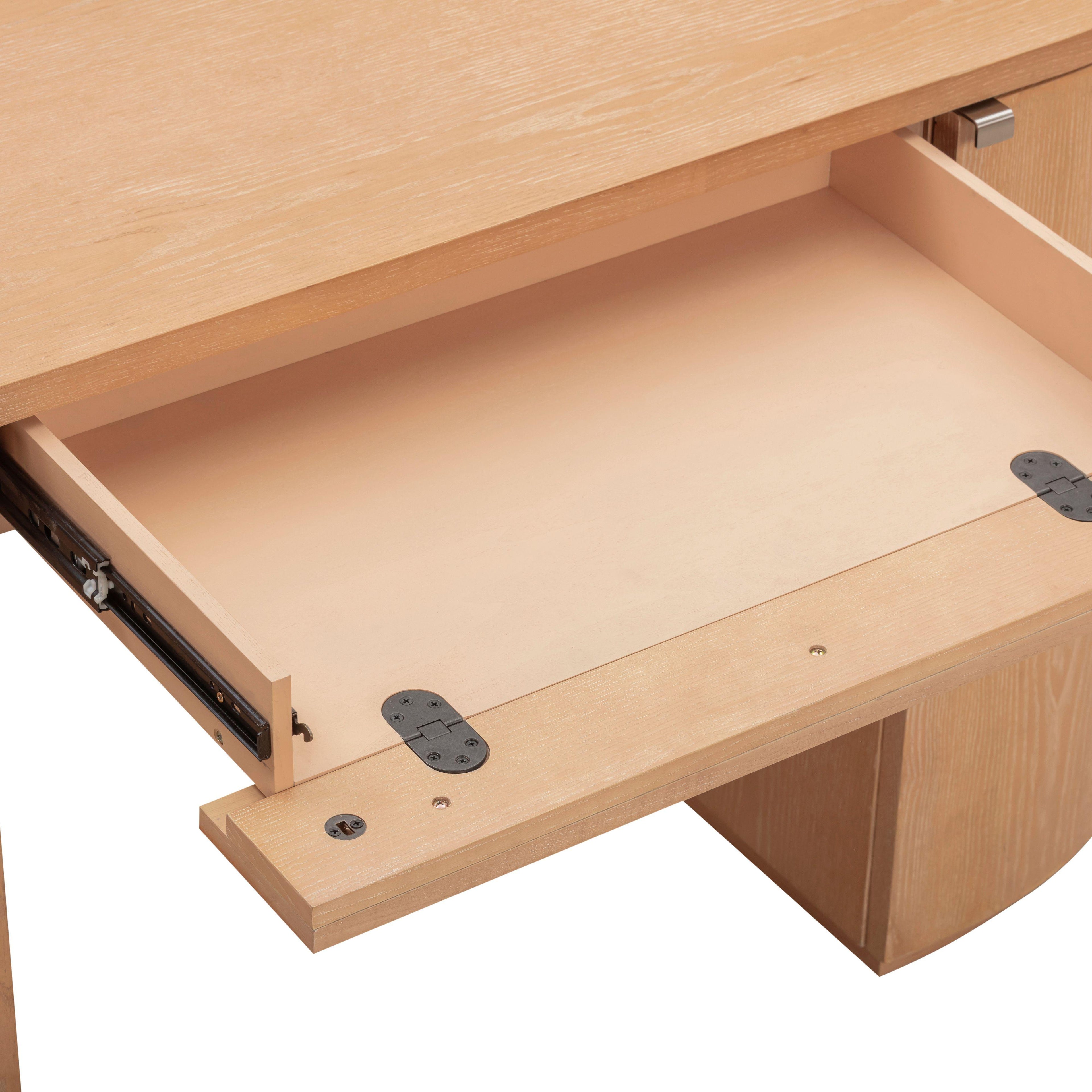 Marlow 64" Wood Executive Desk With Storage