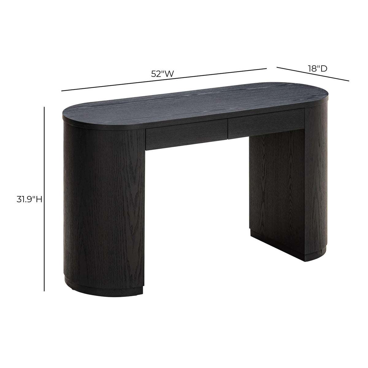 Marlow 52" Wood 2-Drawer Writing Desk