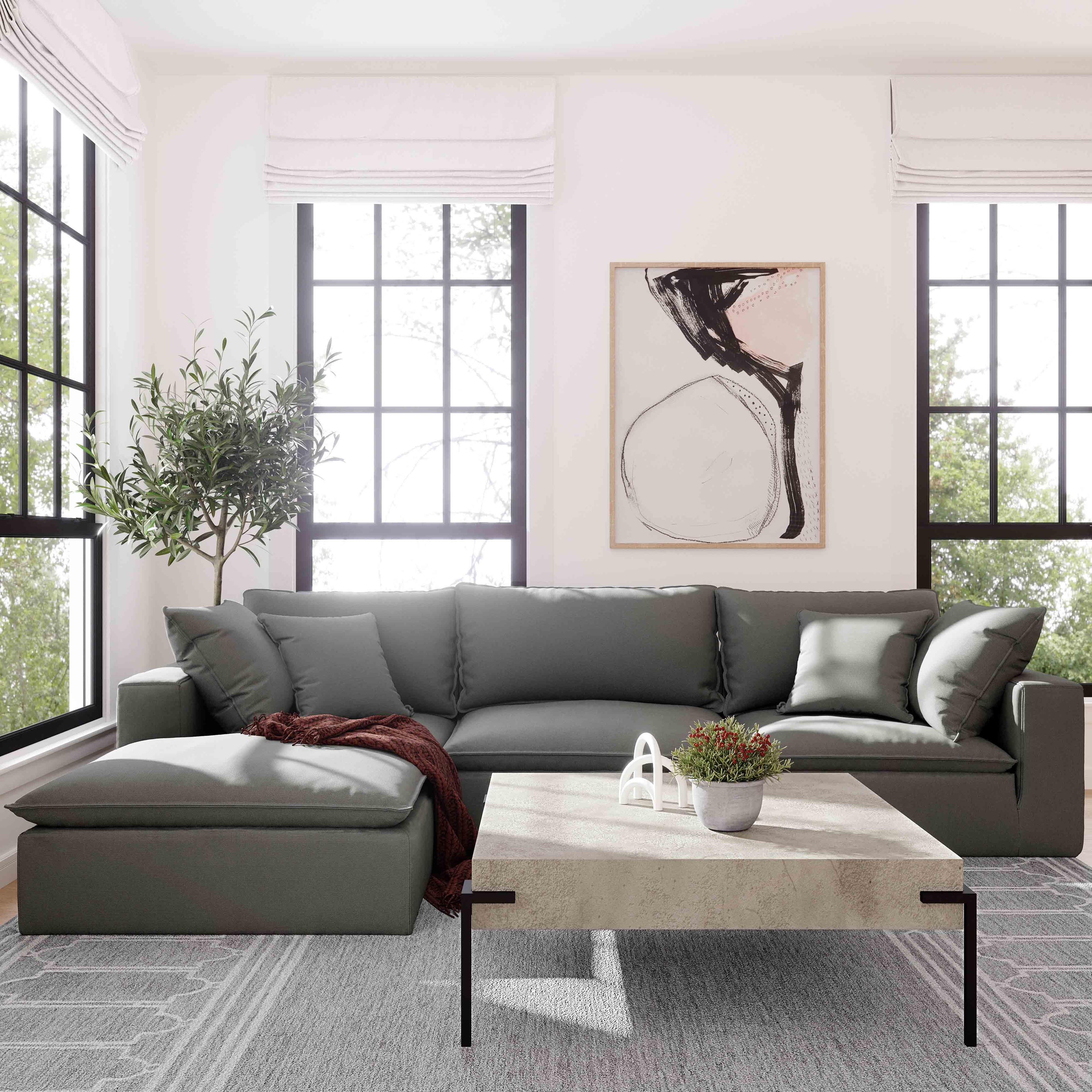Cali Performance Fabric Modular Armless Chair