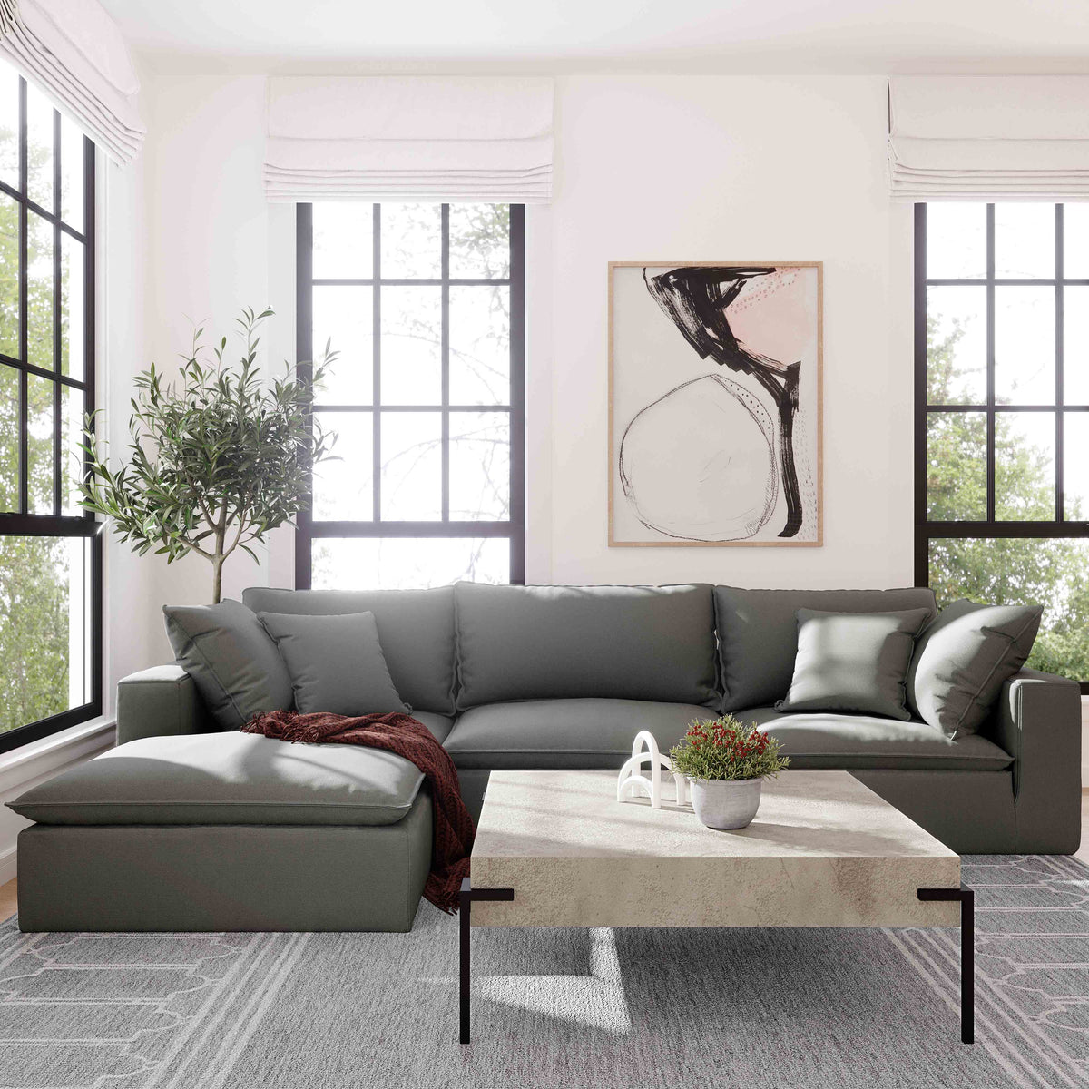 Cali Performance Fabric Modular Corner Chair