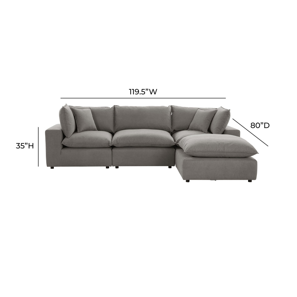 Cali 4-Piece Performance Fabric Modular Sectional