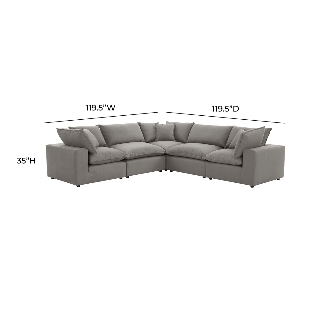 Cali 5-Piece Performance Fabric Modular L-Sectional