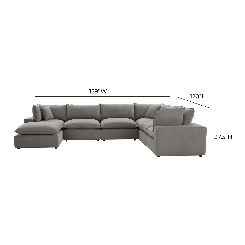 Cali 7-Piece Performance Fabric Modular Large Chaise Sectional