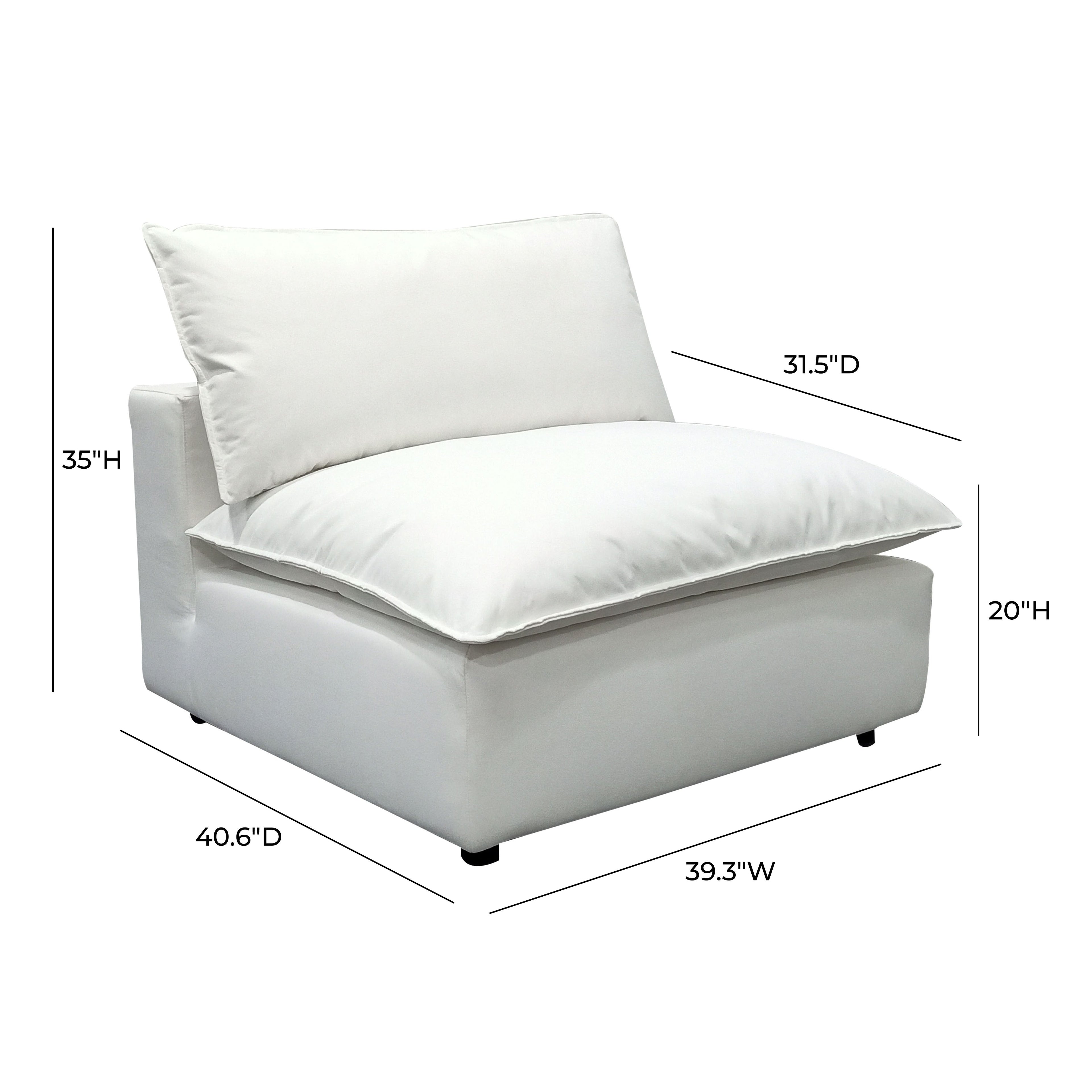 Cali Performance Fabric Modular Armless Chair