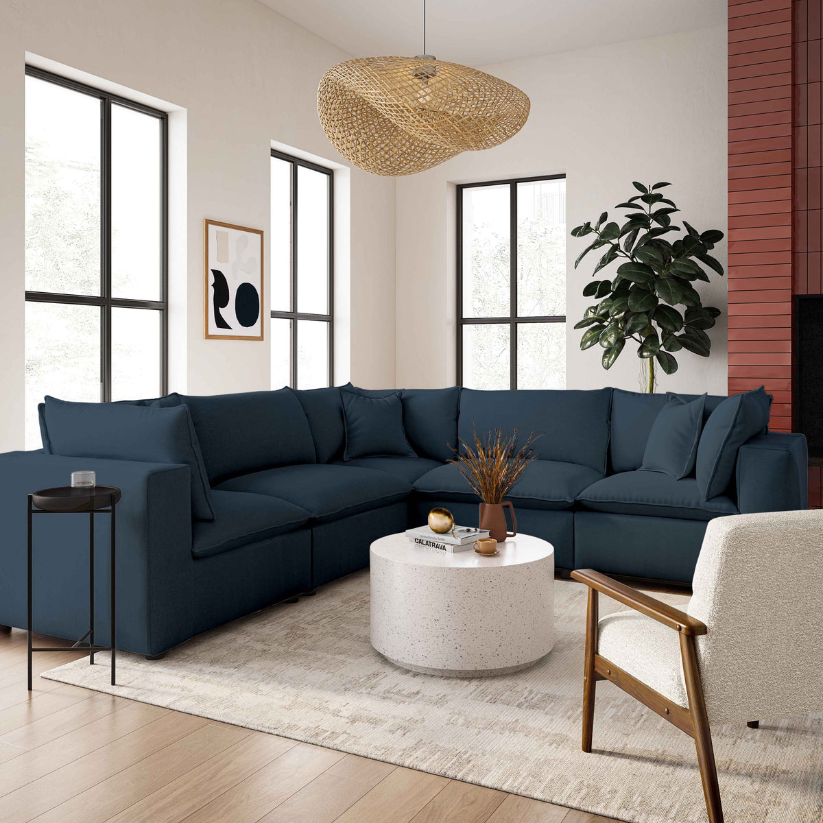 Cali Performance Fabric Modular Armless Chair