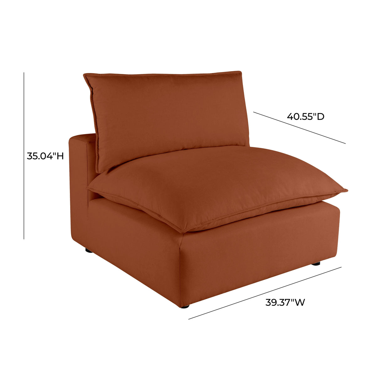 Cali Performance Fabric Modular Armless Chair
