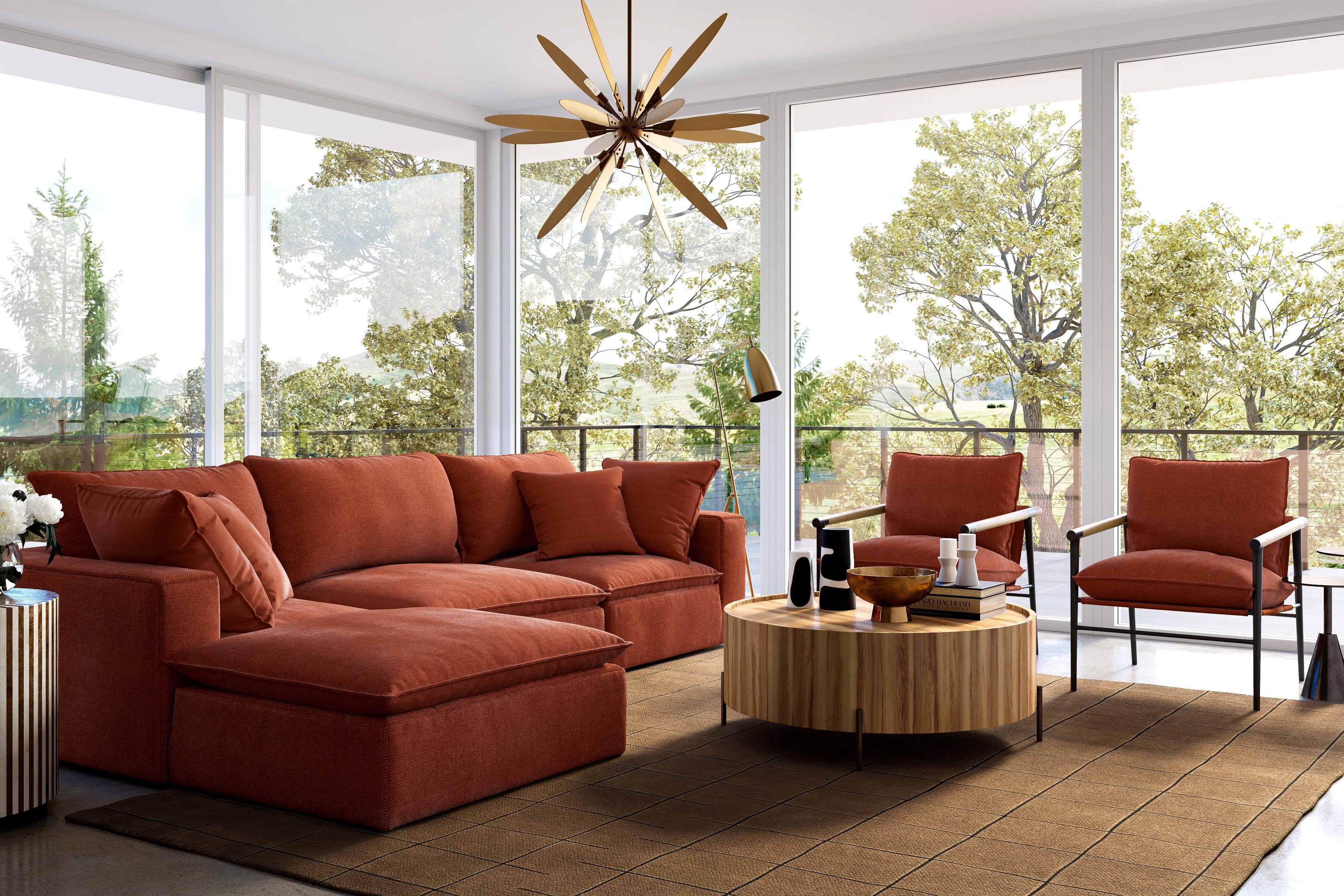 Cali Performance Fabric Modular Corner Chair