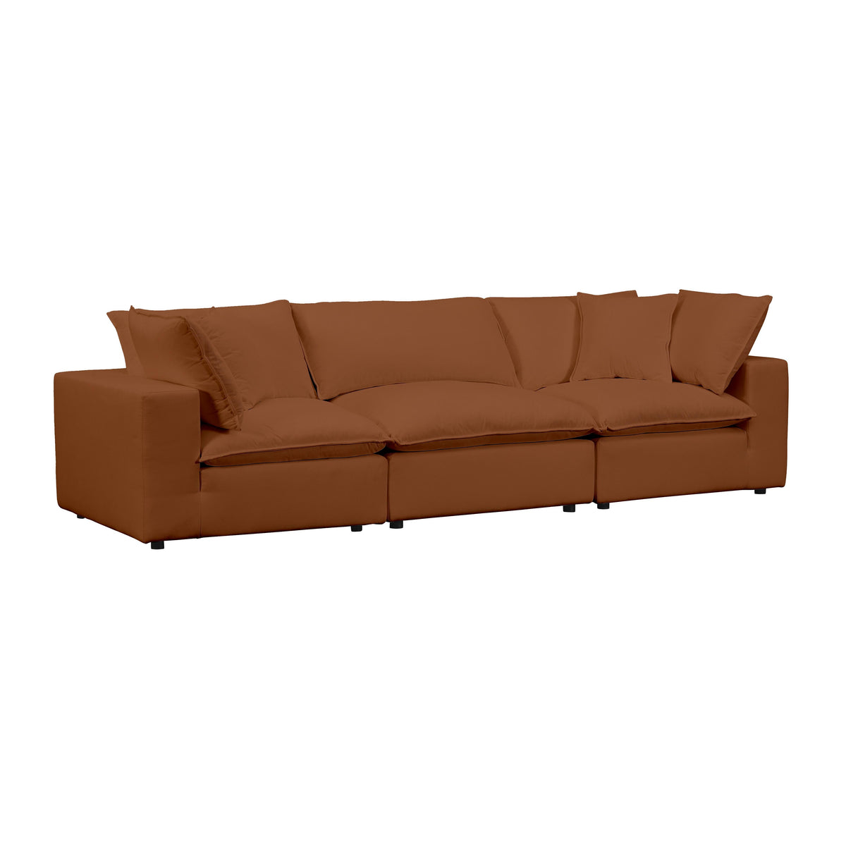 Cali 120" Performance Fabric Modular Sofa — Rust null