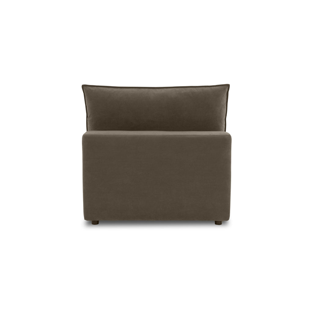 Cali Chocolate Brown Performance Velvet Armless Chair