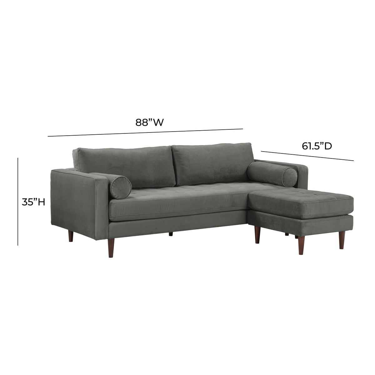 Cave 2-Piece Performance Velvet Sectional