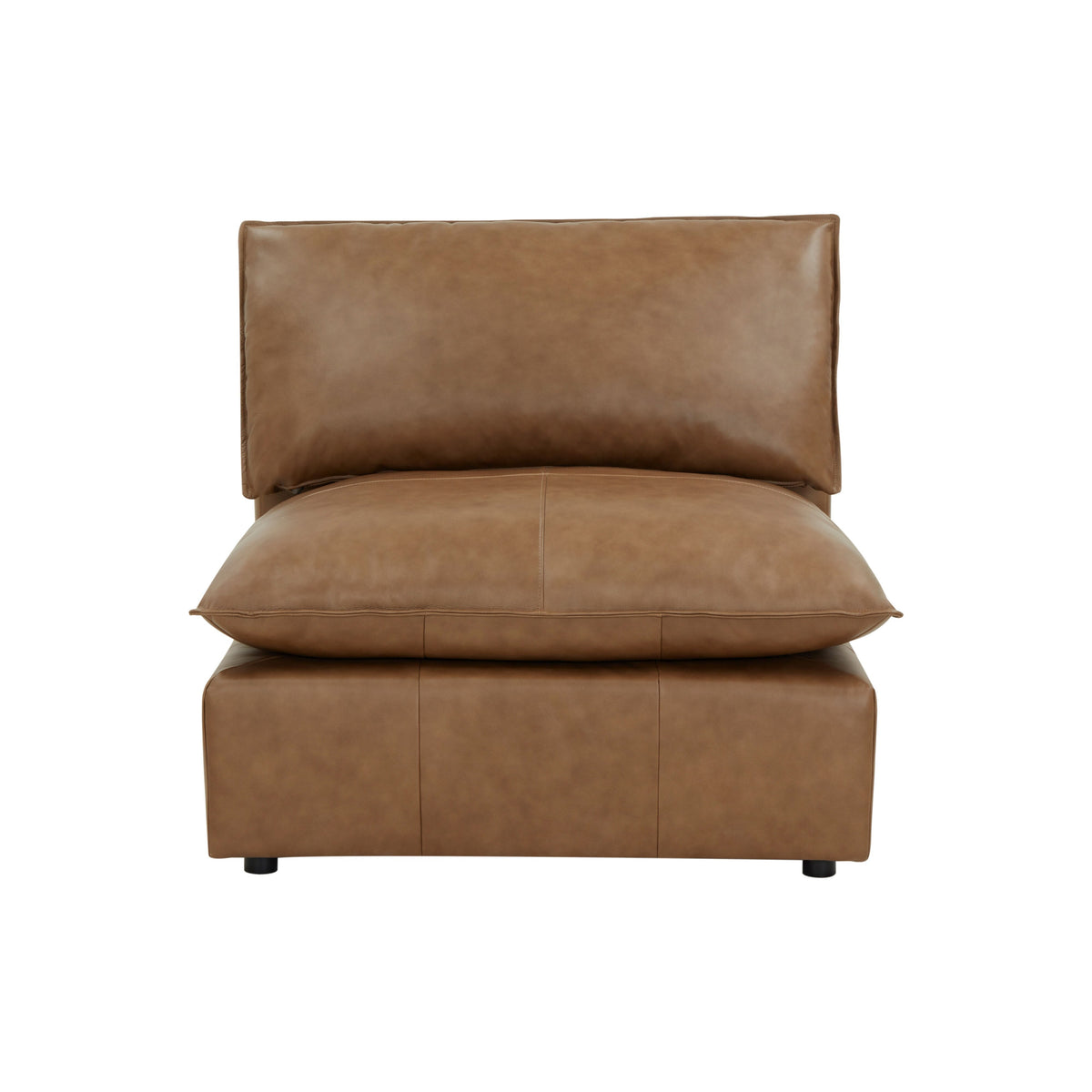 Cali Brown Leather Modular Armless Chair
