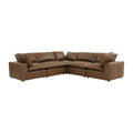 Cali 5-Piece Brown Leather Modular L-Sectional
