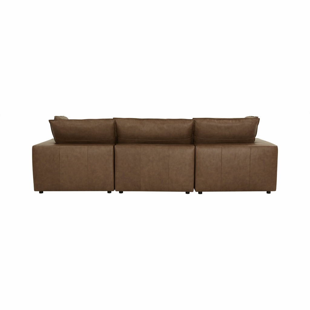 Cali 4-Piece Brown Leather Modular Sectional