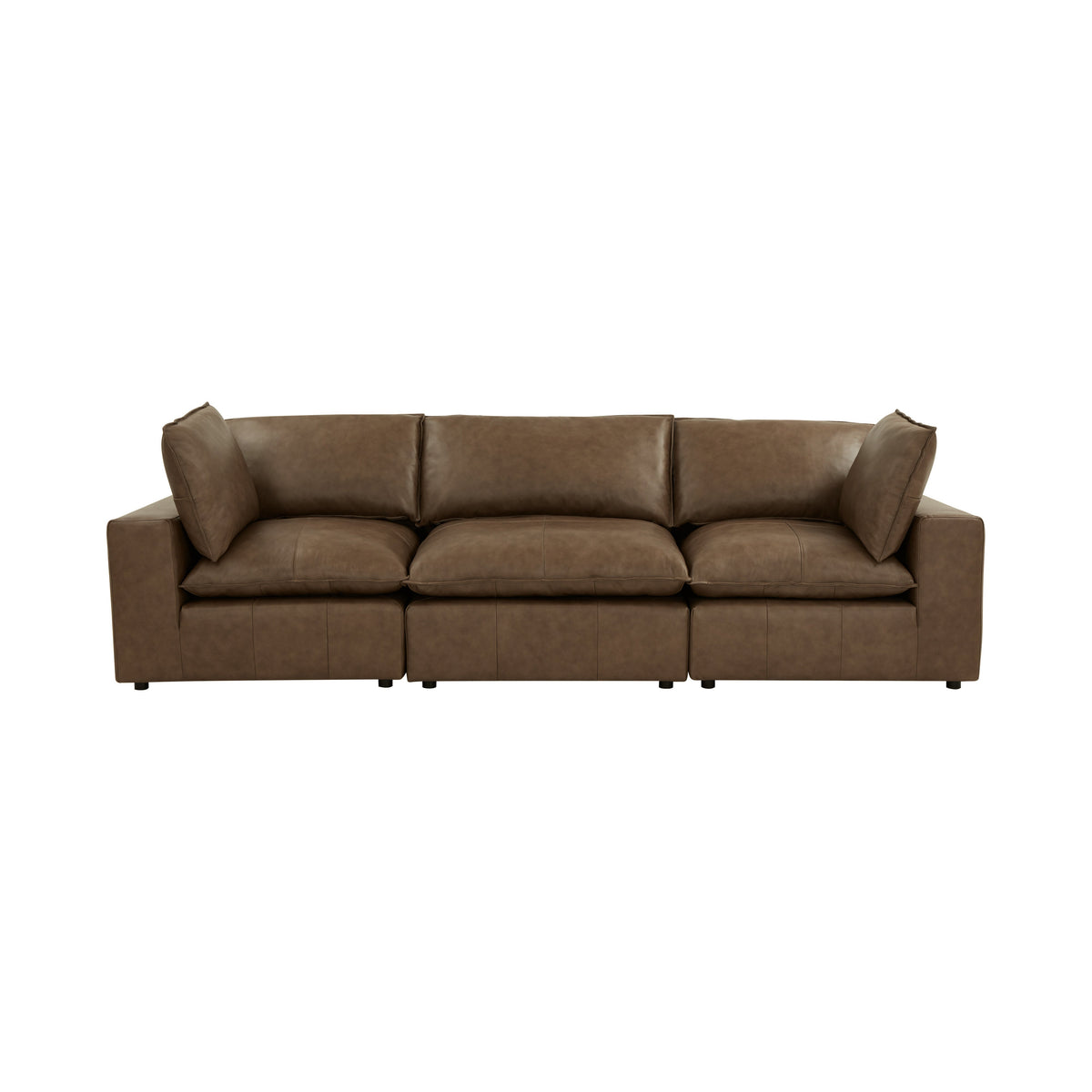 Cali 120" Brown Leather Modular Sofa
