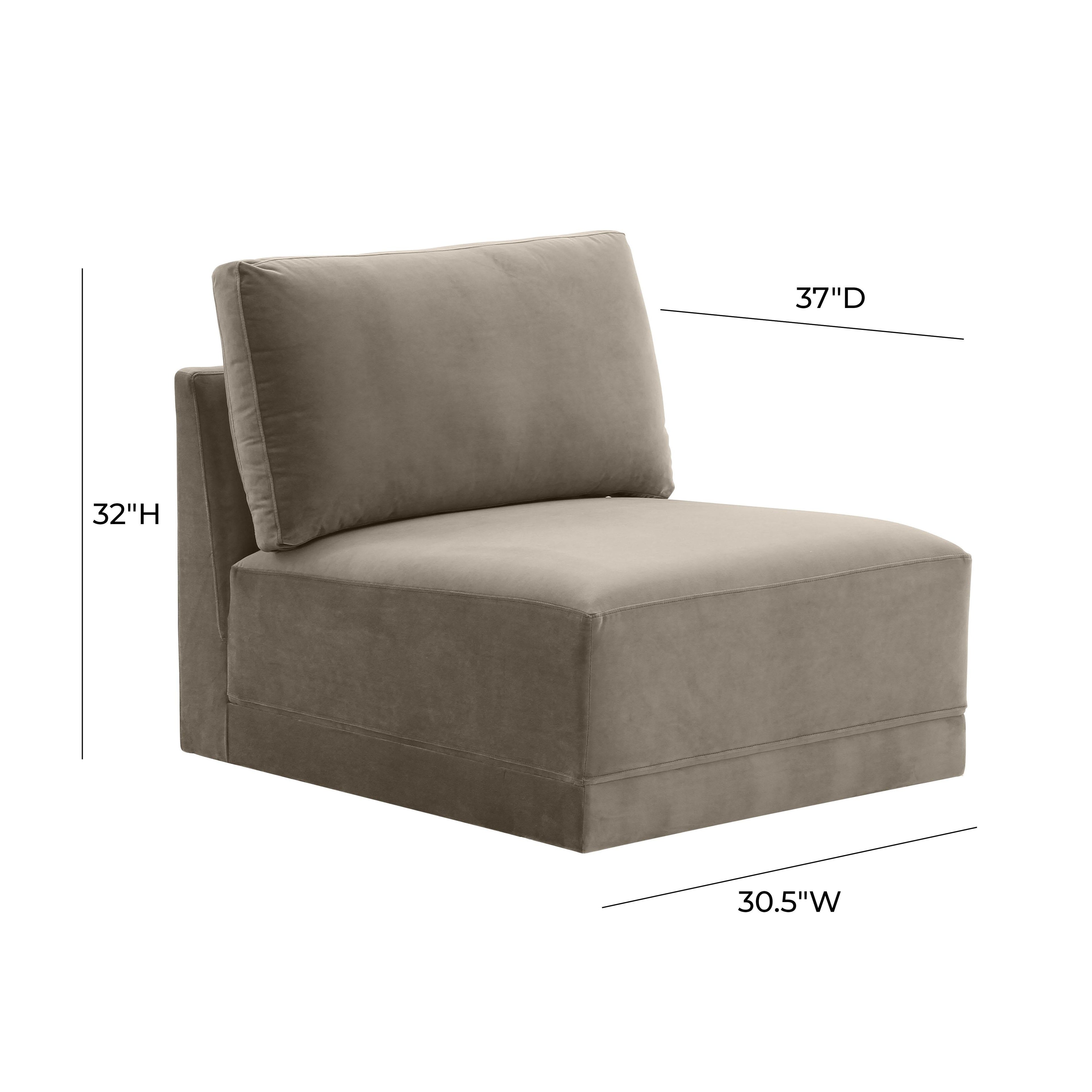 Willow Performance Velvet Modular Armless Chair