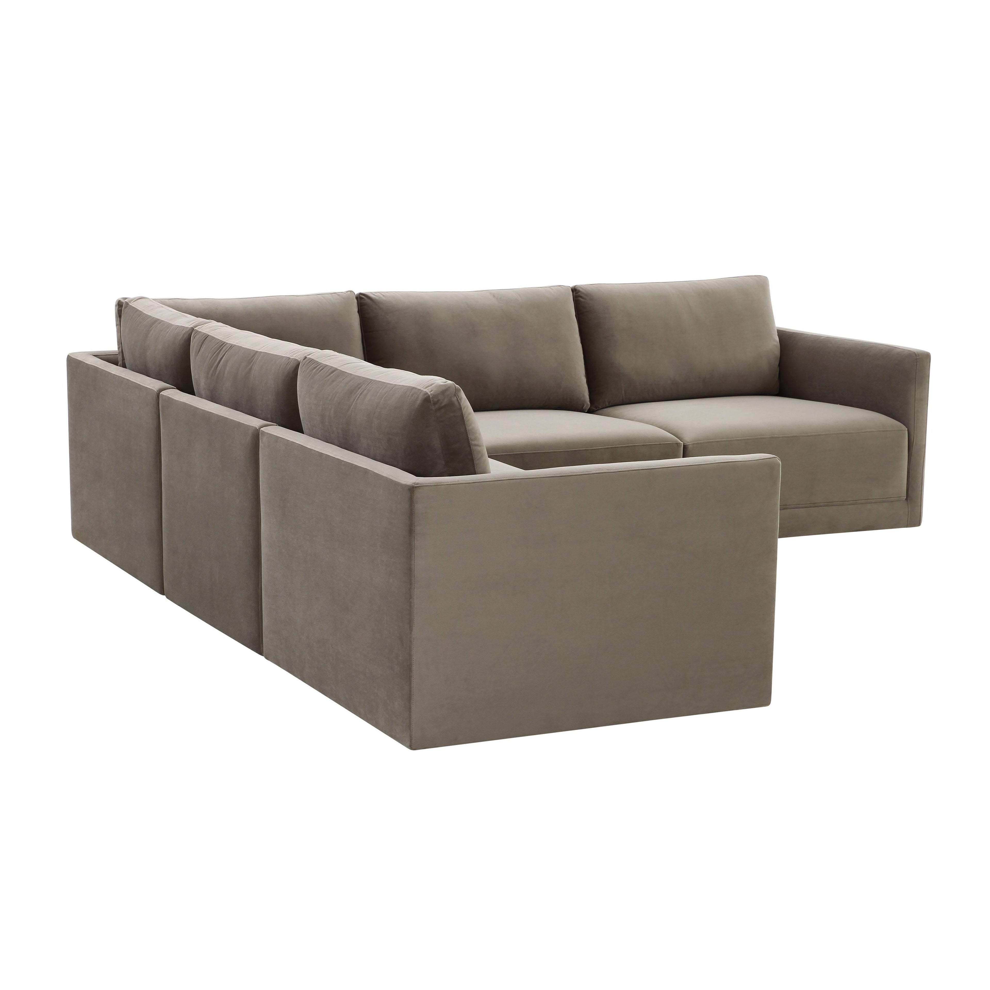 Willow 5-Piece Performance Velvet Modular L Sectional