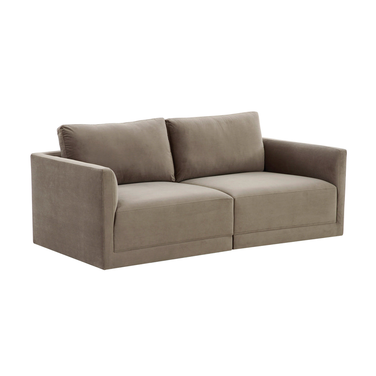Willow 74" Performance Velvet Modular Loveseat — Taupe null