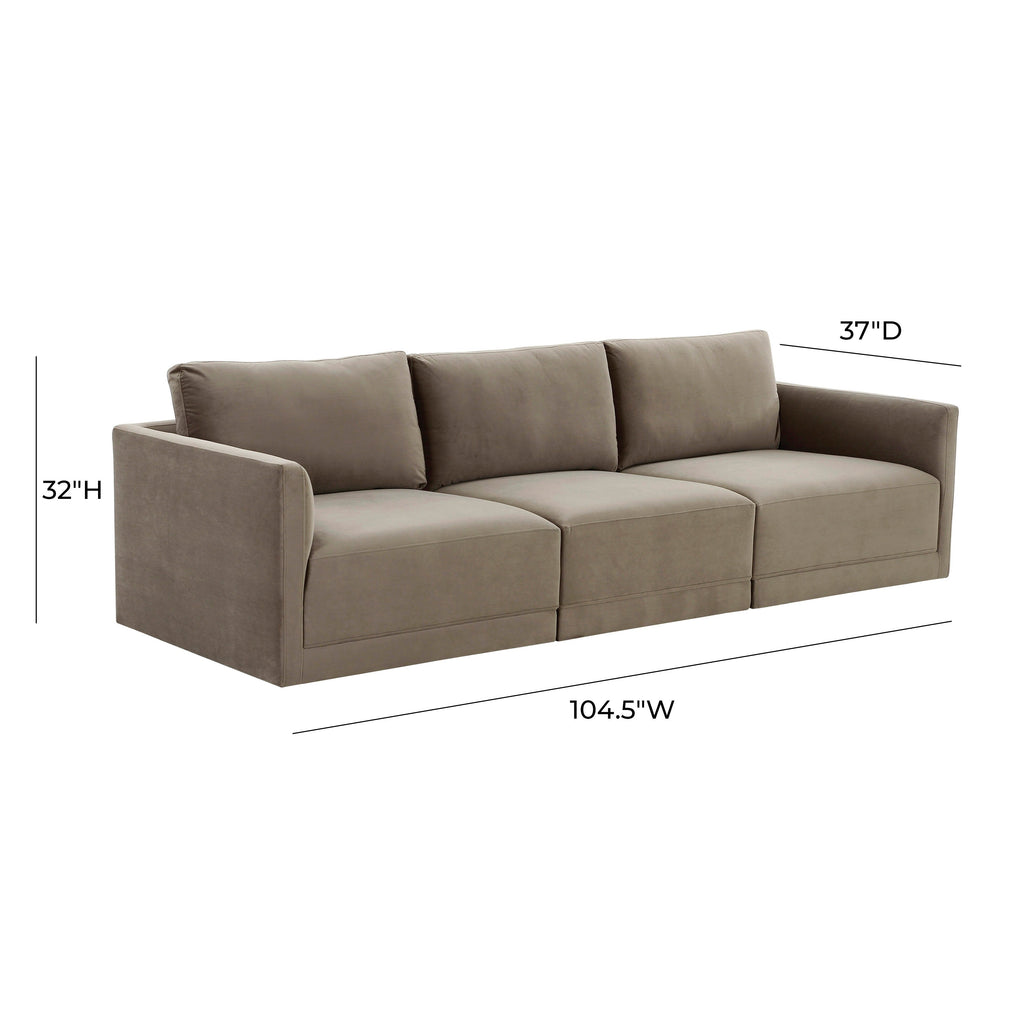 Willow 105" Performance Velvet Modular Sofa