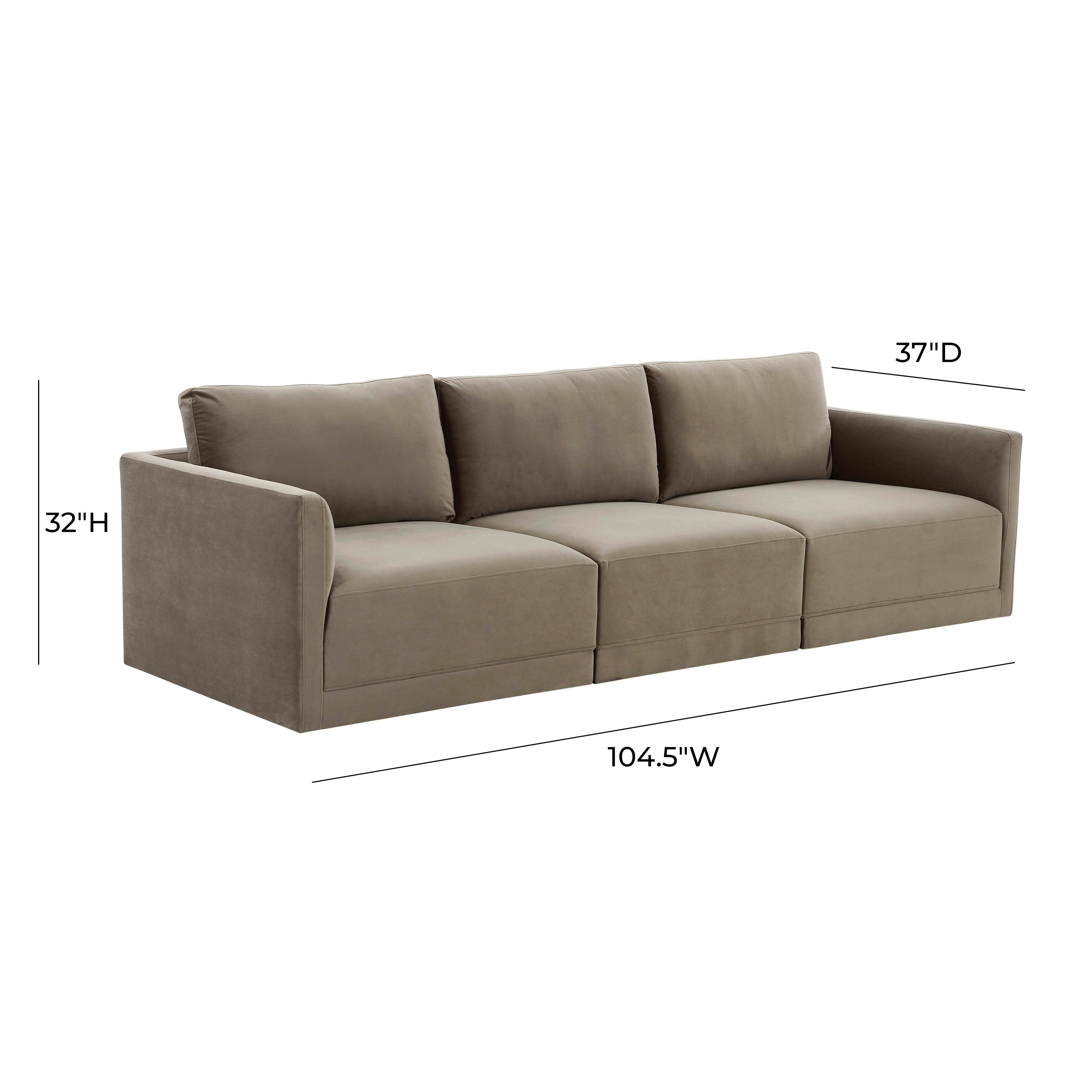 Willow 105" Performance Velvet Modular Sofa