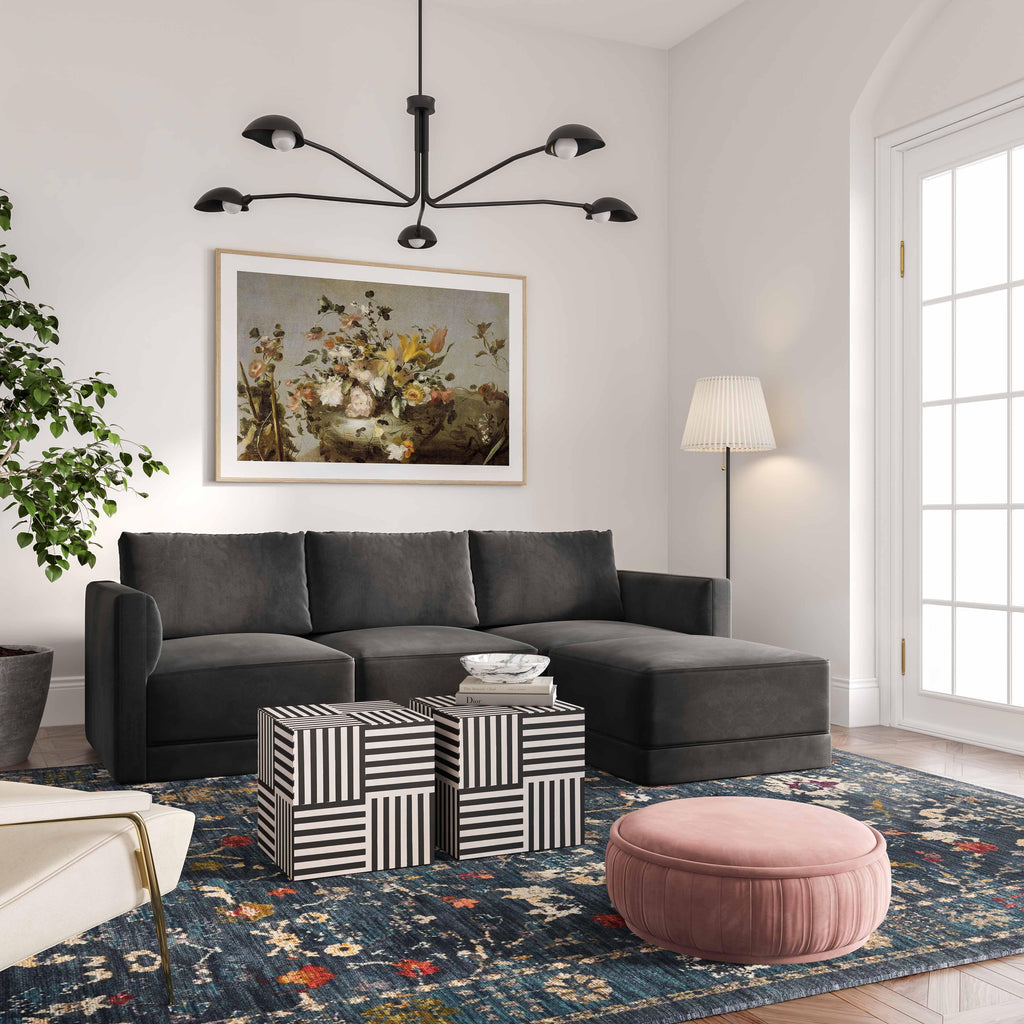 Willow Performance Velvet Modular Ottoman