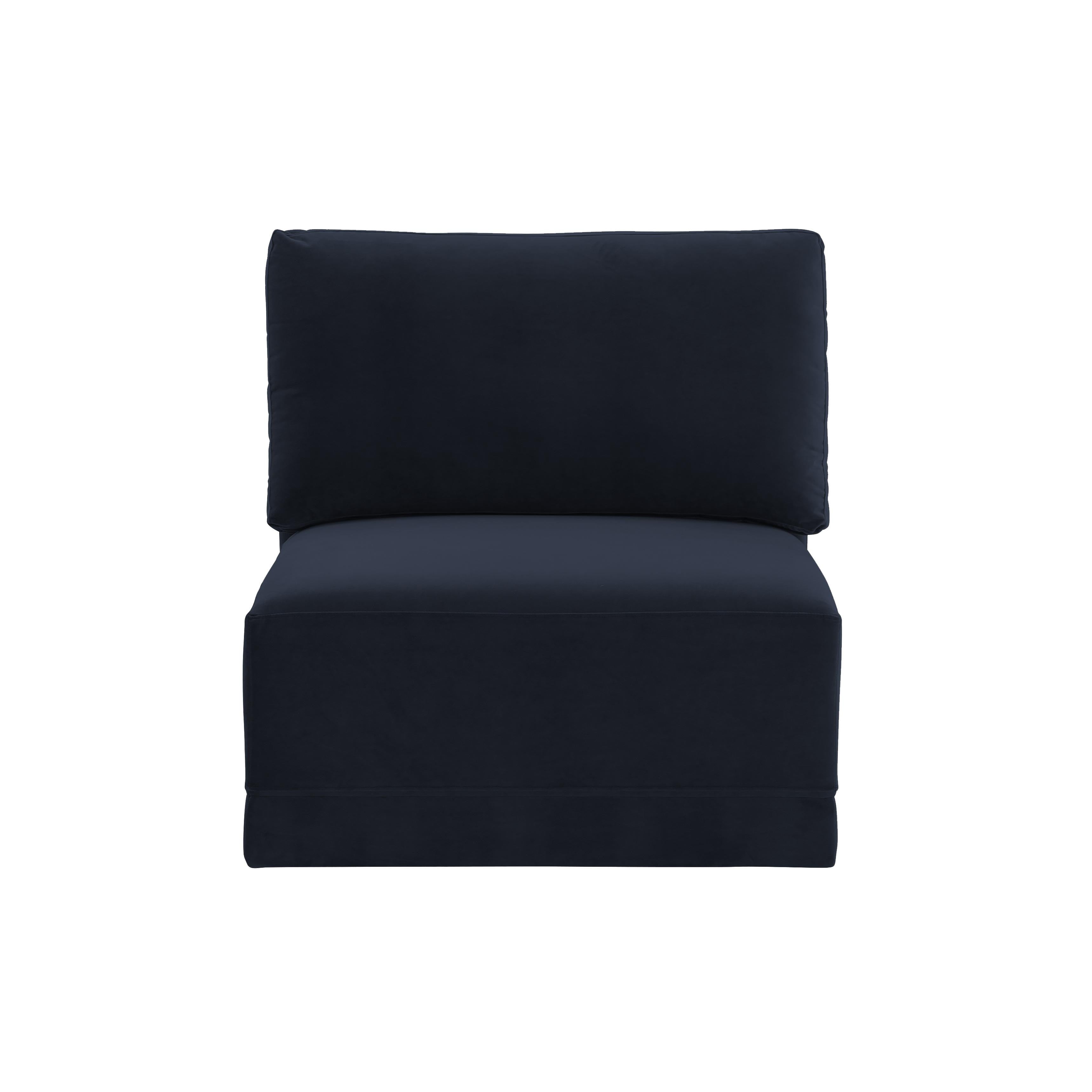 Willow Performance Velvet Modular Armless Chair