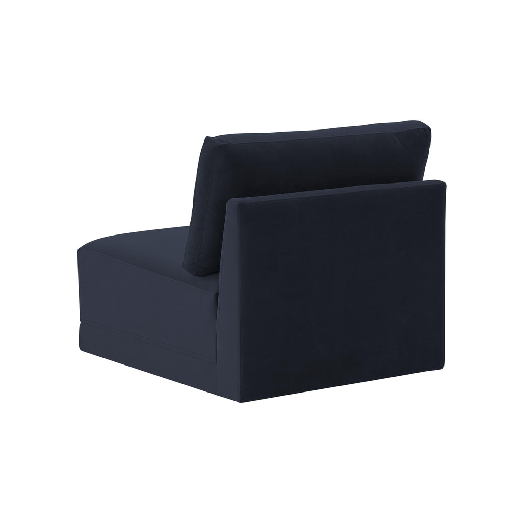 Willow Performance Velvet Modular Armless Chair