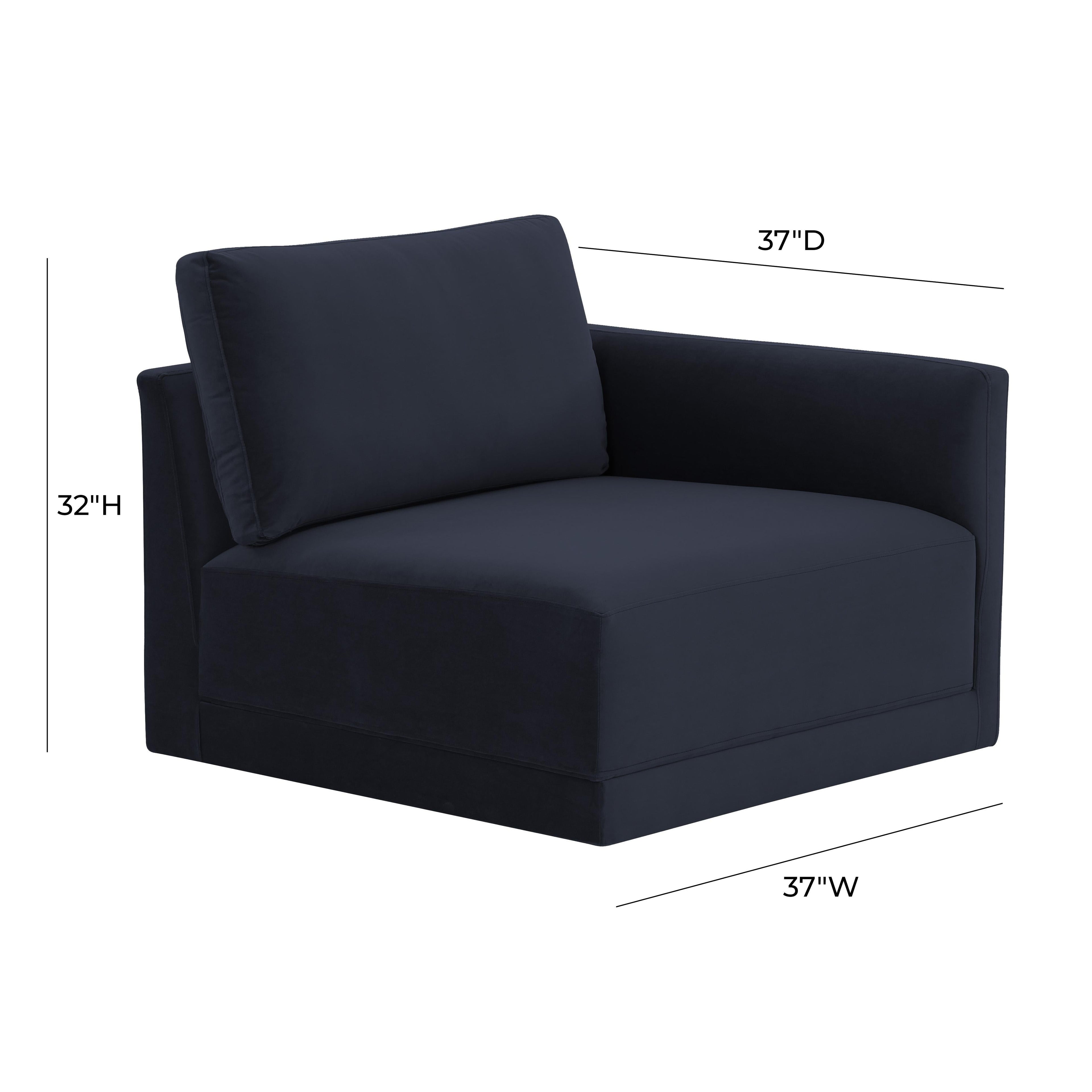 Willow Performance Velvet Modular RAF Corner Chair