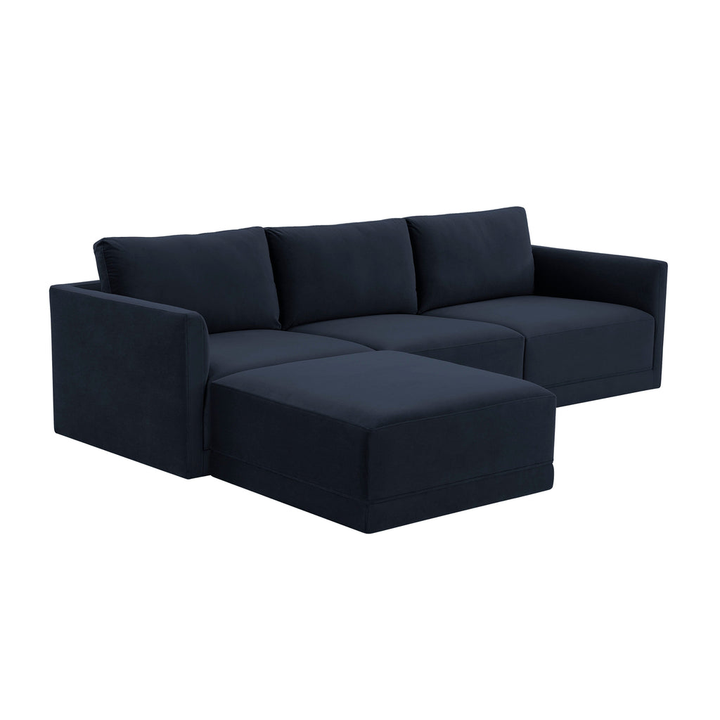 Willow 4-Piece Performance Velvet Modular Sectional