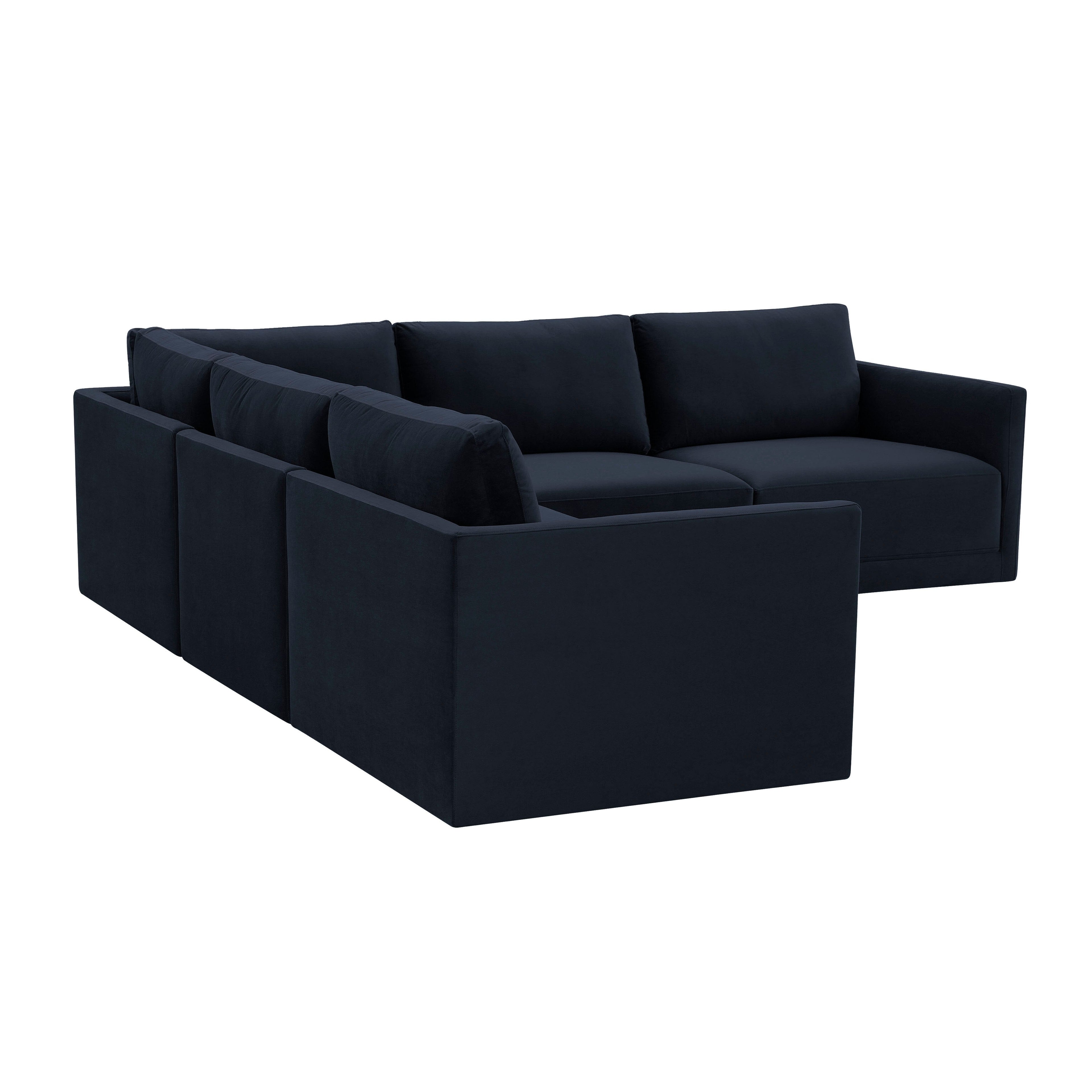 Willow 5-Piece Performance Velvet Modular L Sectional