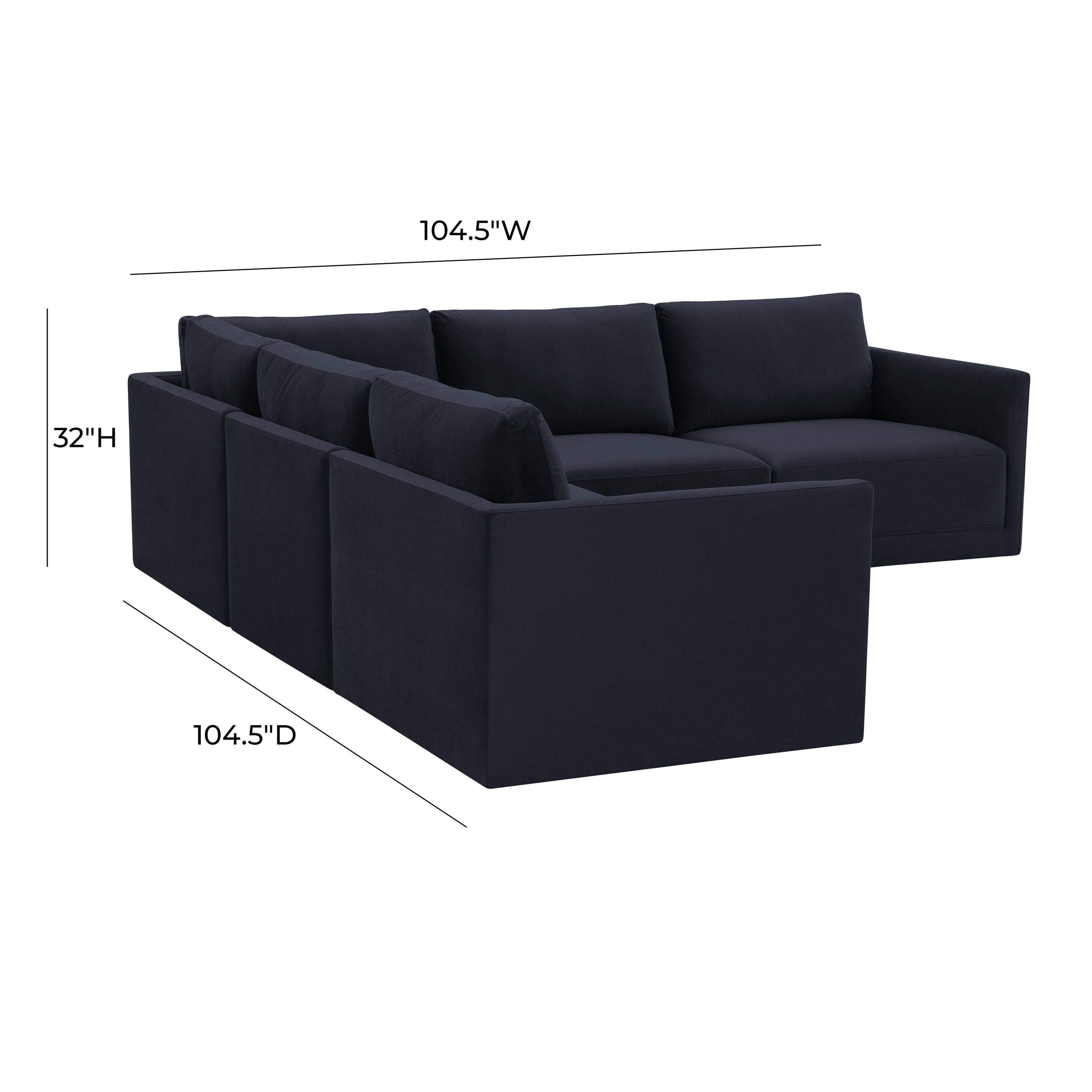 Willow 5-Piece Performance Velvet Modular L Sectional