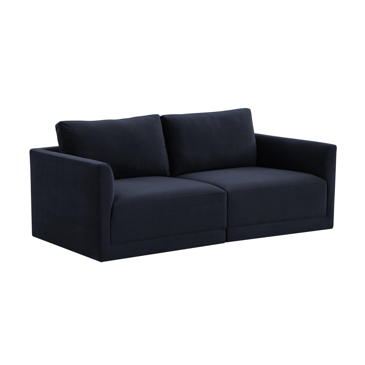 Willow 74" Performance Velvet Modular Loveseat — Navy null