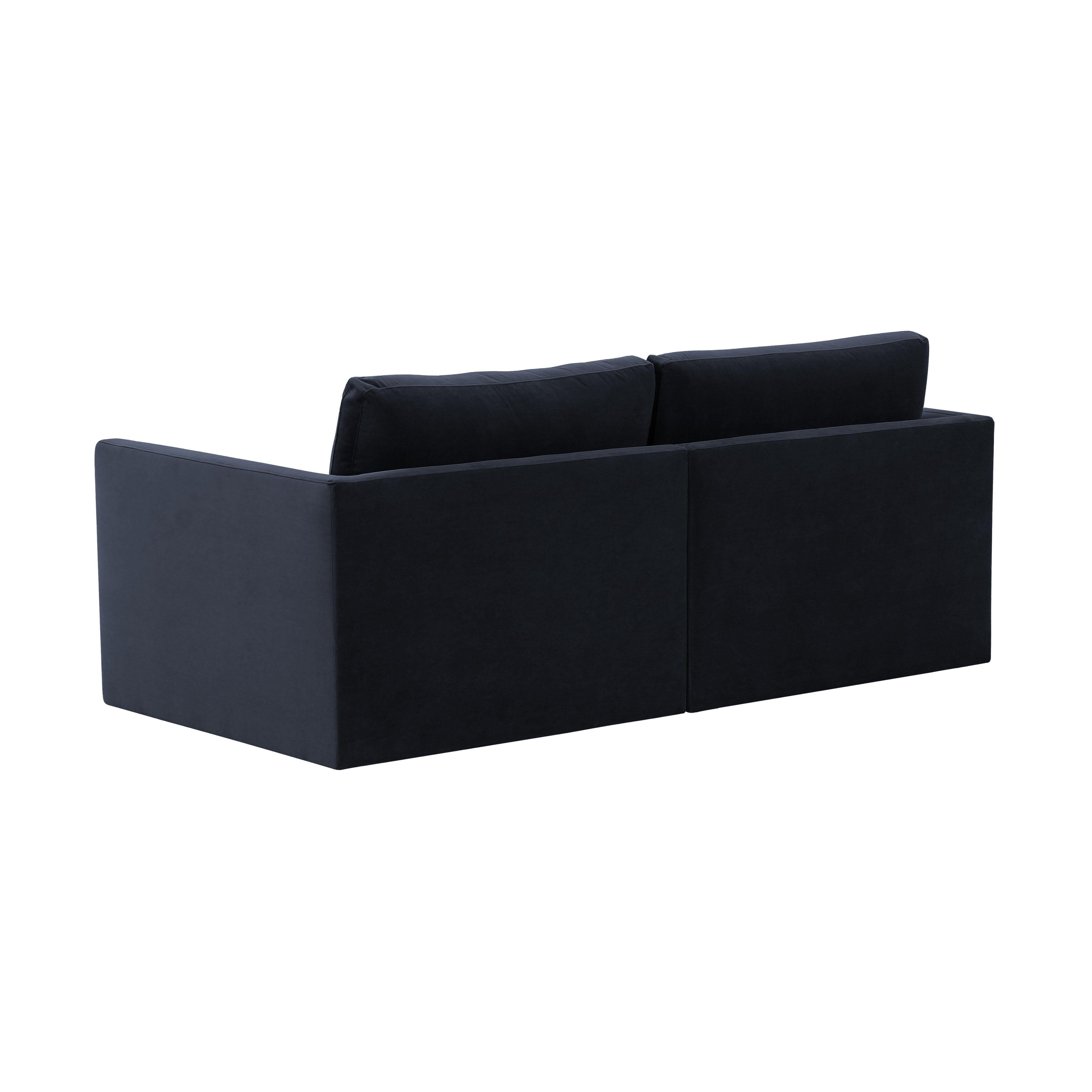Willow 74" Performance Velvet Modular Loveseat